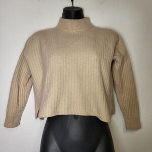 Madewell Re(sourced) Cashmere Ribbed Turtle Neck Sweater size XXSmall